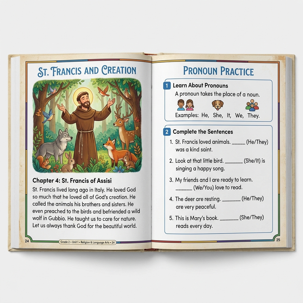 Amostra de página da coleção Sanctus English
